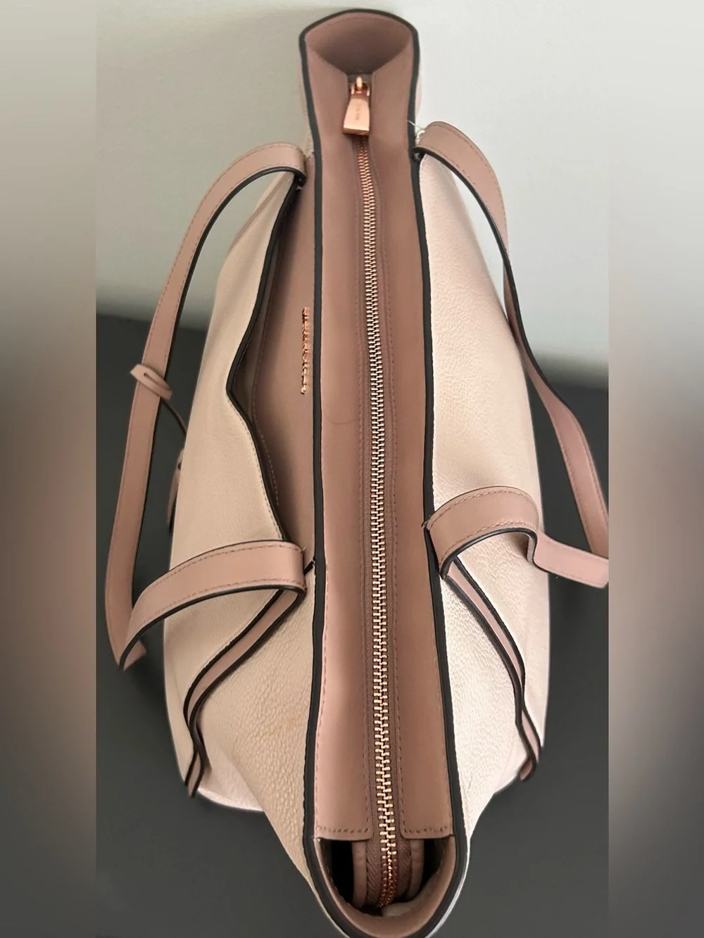 Michael Kors Blush Pink Leather Tote Shoulder bag structured everyday bag